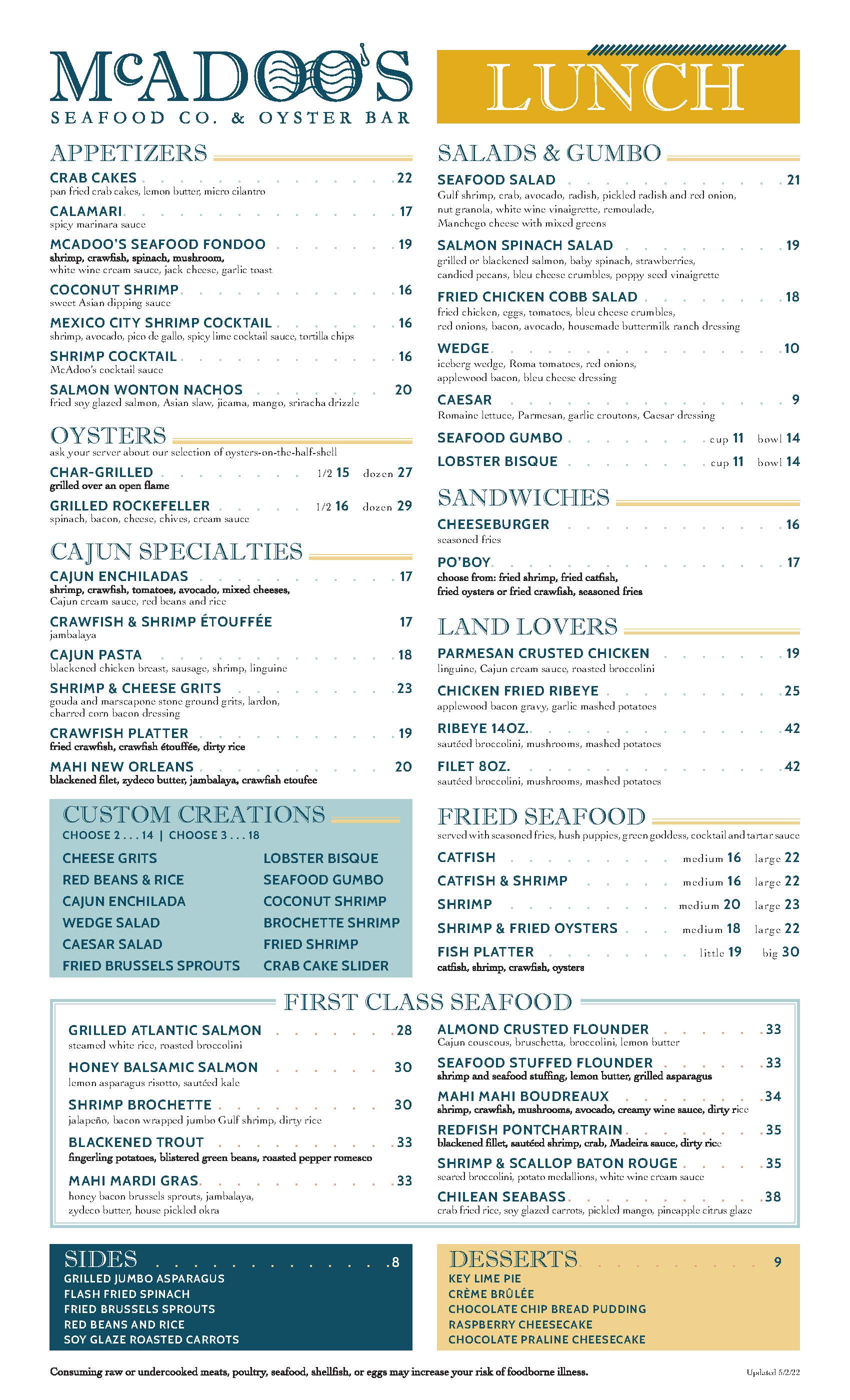 McAdoos LunchMenu8.5x1408 May 2022 FINAL page one Page 2